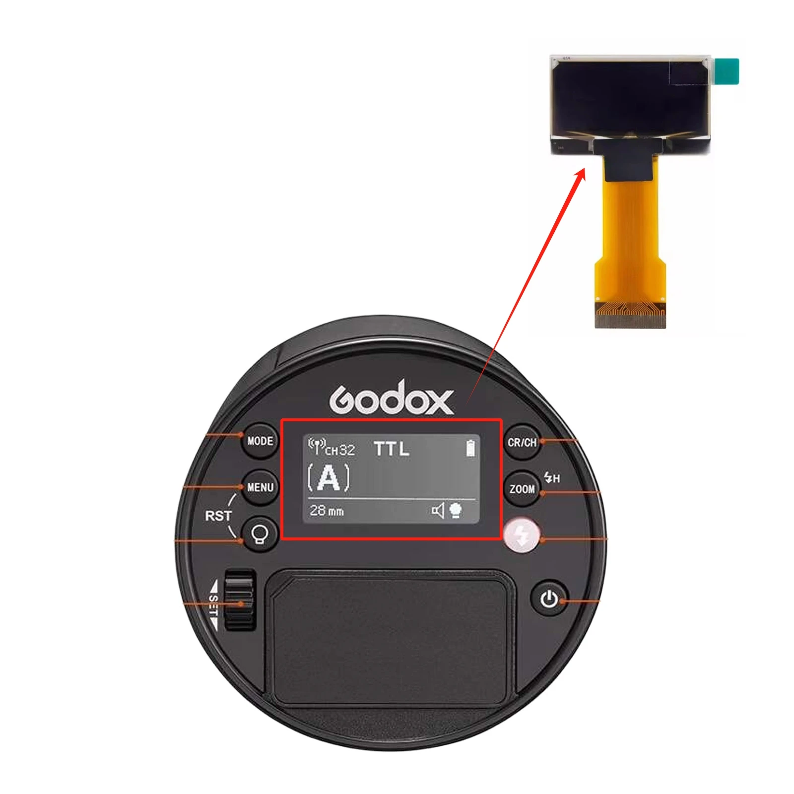 New OLED Screen display For Godox AD100Pro screen Flash SPEEDLITE AD100Pro Screen Repair Parts