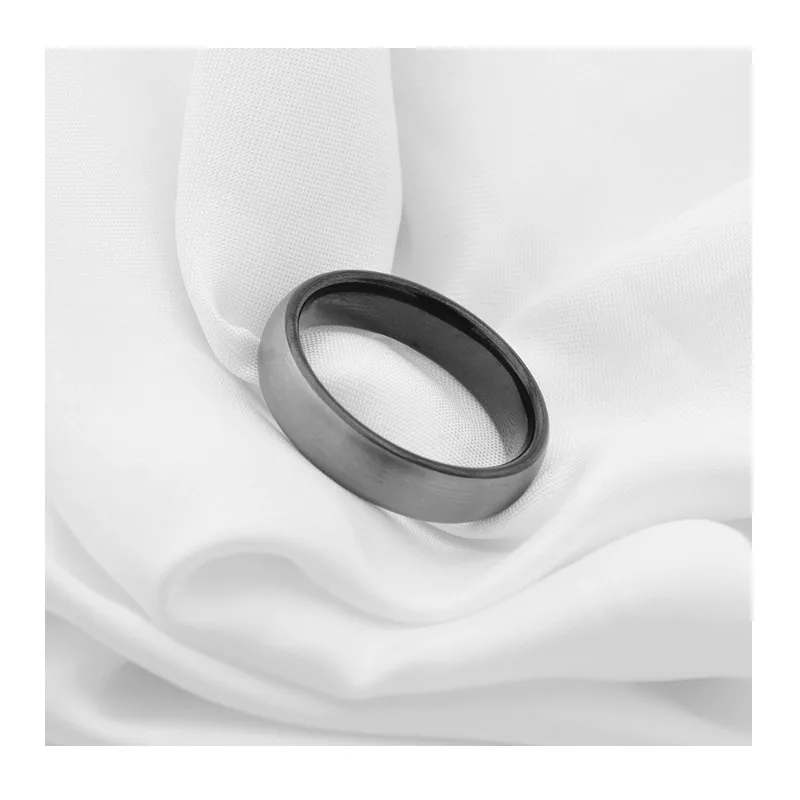 

Jewelry Brushed Matte Tungsten Steel Ring Women's Niche High-end Light Luxury Jewelry Curved Men's Ring Simple