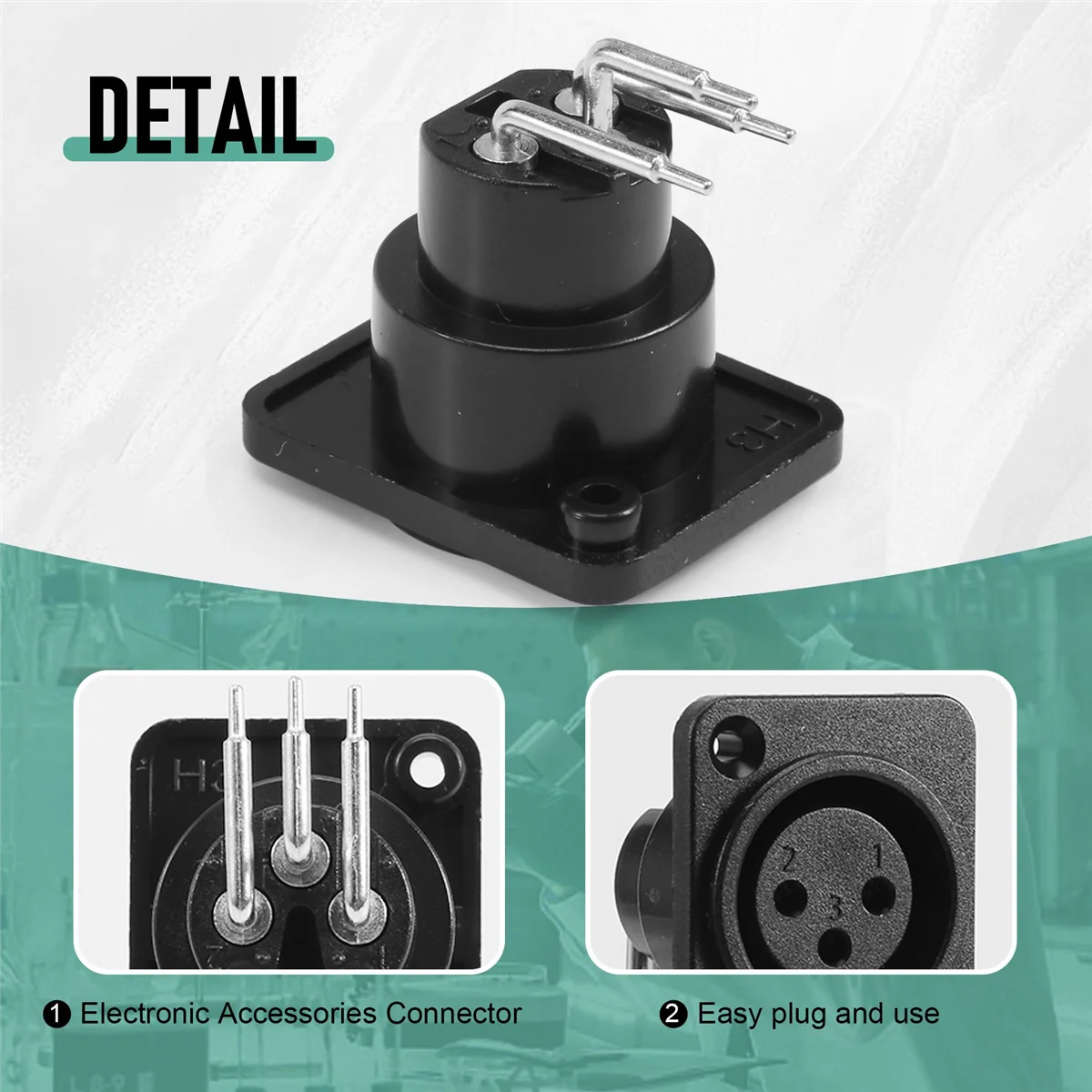 10 Stück schwarze XLR 3-polige Buchse für Panelmontage, Chassis, PCB-Buchse