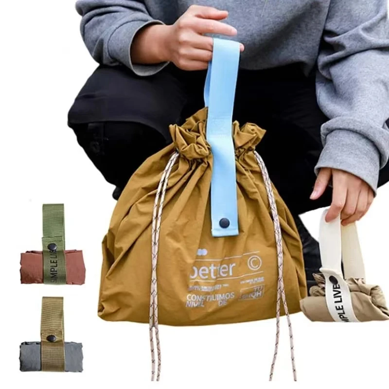 Drawstring Canvas Insulated Lunch Bag Thicken Aluminium Foil Thermal Bento Box Tote Cooler Handbags Picnic Food Dinner Container