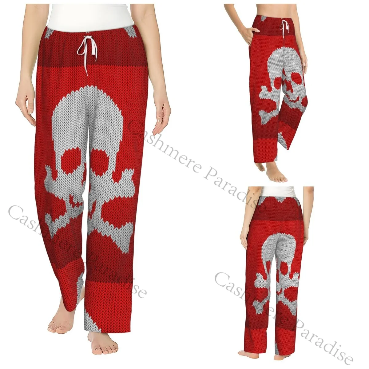 

Skull Women Sleep Pants Warm Flannel Lounge Pants for Winter Nights