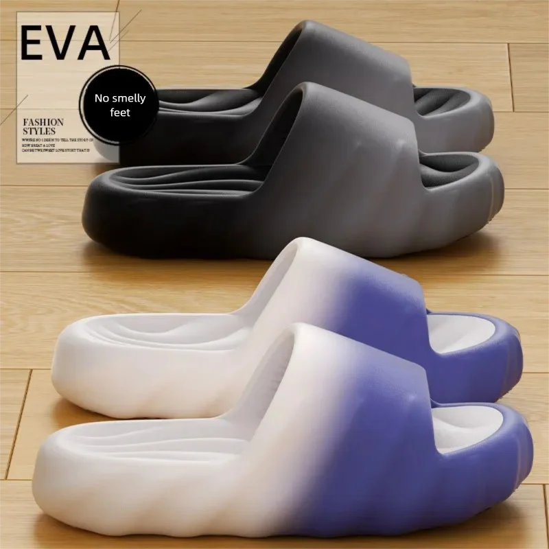 Chanclas de nube para hombre, zapatillas de suela gruesa, desodorante antideslizante, sandalias de verano acolchadas suaves, zapatos de playa para ducha de baño interior y exterior