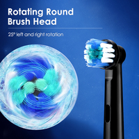 5 Modes Electric Toothbrush Rotary Cleaning Teeth Brush Rechargeable Waterproof Tooth Brush With Timer Replacement Heads Set