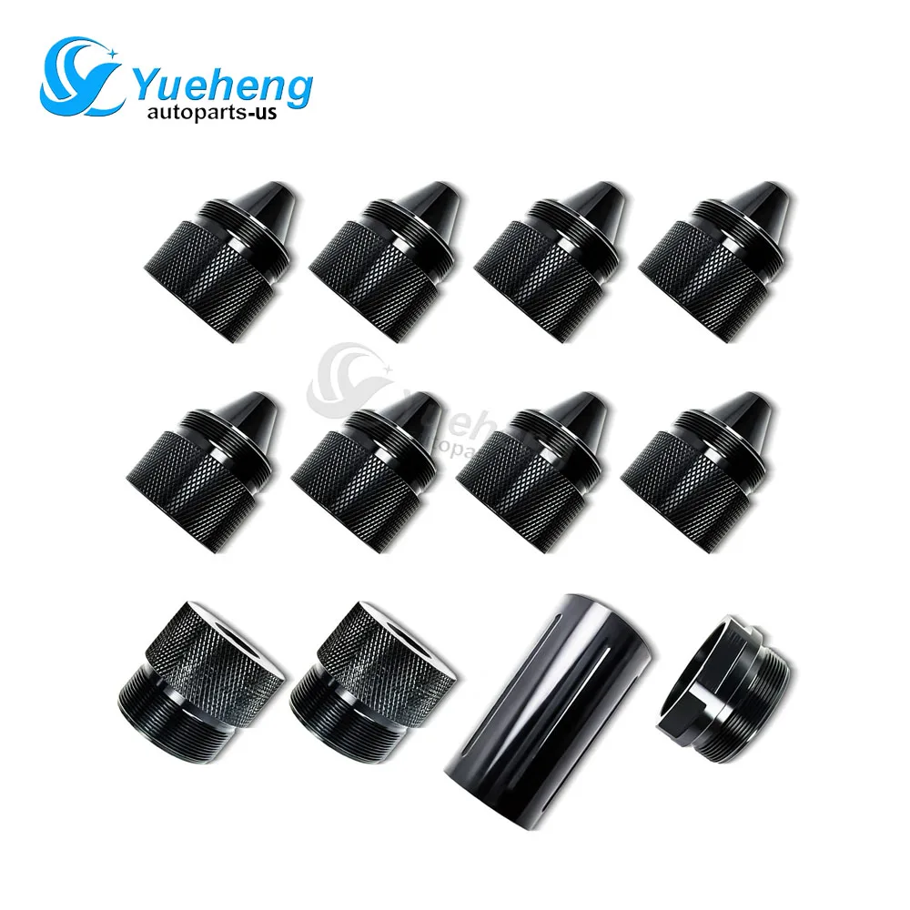 Black Aluminum Conical End Cap 12PCS 306 Style Sealed End Cover Fits 1.375