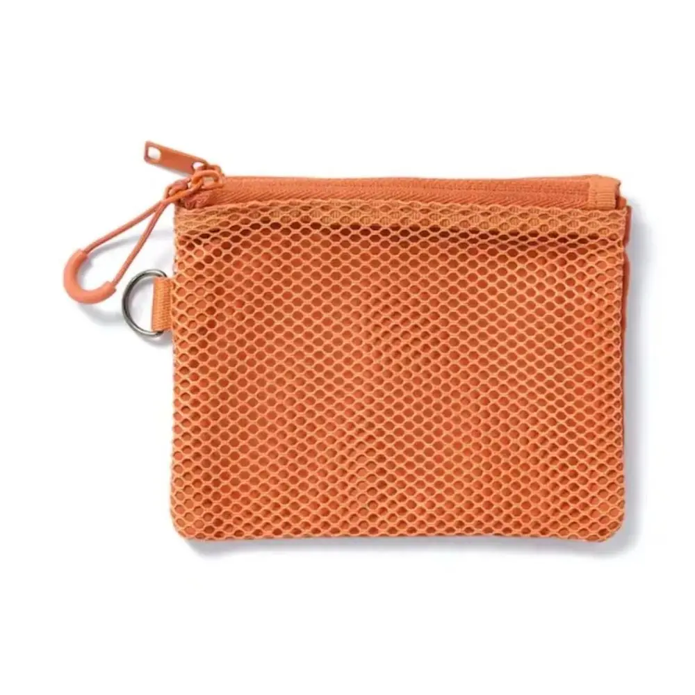 Portafoglio corto portatile nuova borsa portamonete con cerniera a doppio strato in rete Mini borsa portaoggetti quadrata in Nylon