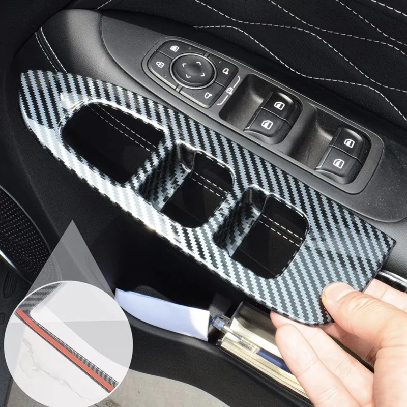 

For GWM Tank 300 2026 2023 2024 2025 Accessories Car ABS Carbon Inner Door Armrest Window Lift Button Cover Trim Styling