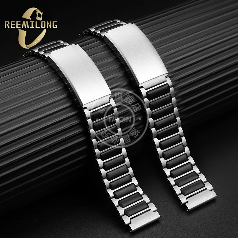 Stainless steel wrapped vinyl watchstrap 18mm ultralight silver balck men women's watchband For Casio AE-1200 A-158 A-168 W-218H