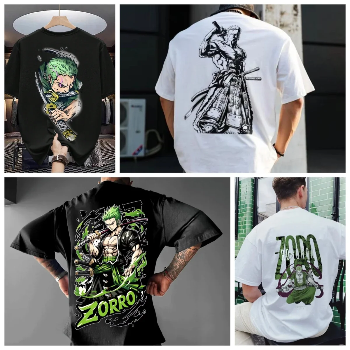 

ONE PIECE Roronoa Zoro Street крутая мужская и женская футболка с коротким рукавом, японский знаменитый анимационный академический стиль, молодежное лето