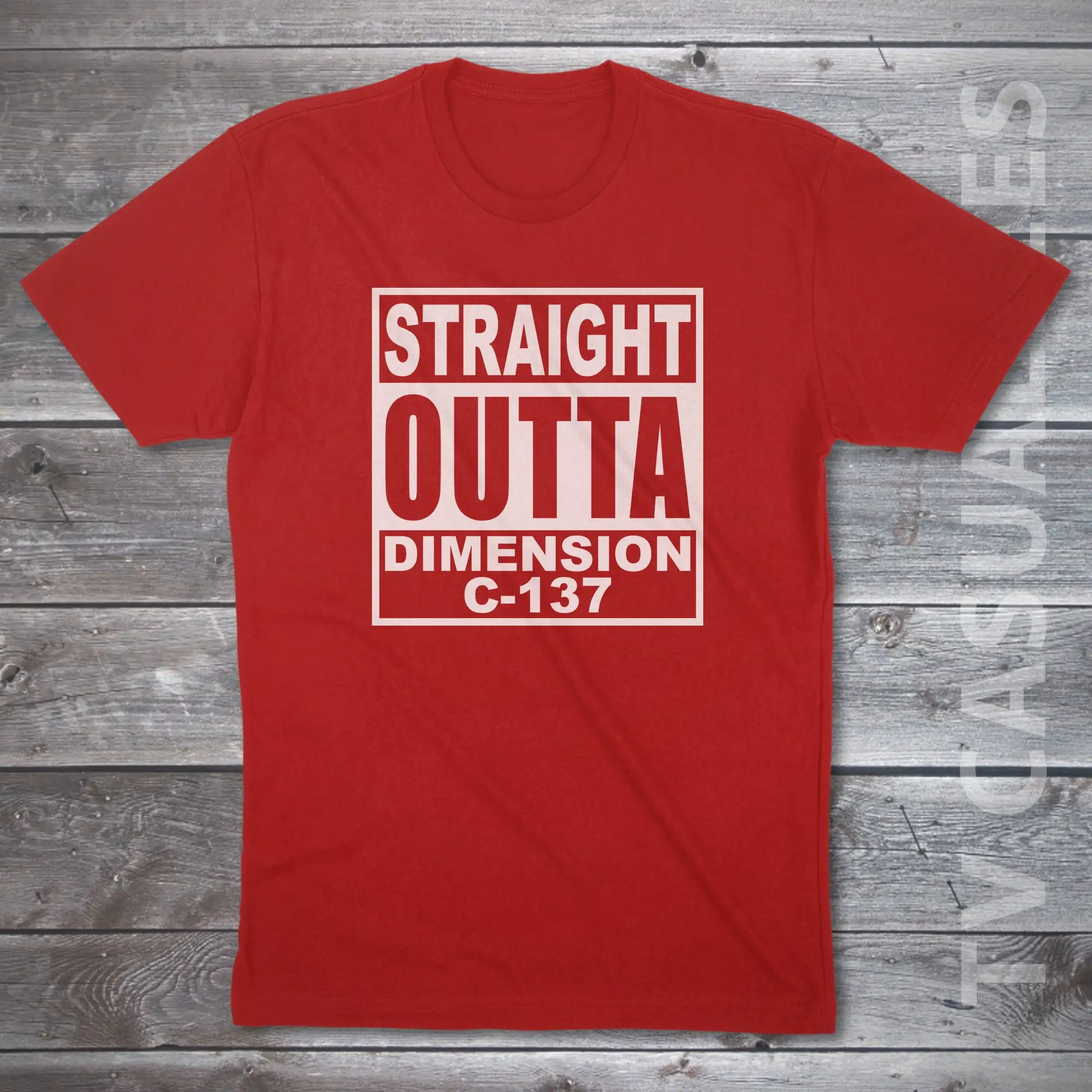 Straight Outta Dimension C 137 Mens T Shirt Or Funny Pop Culture