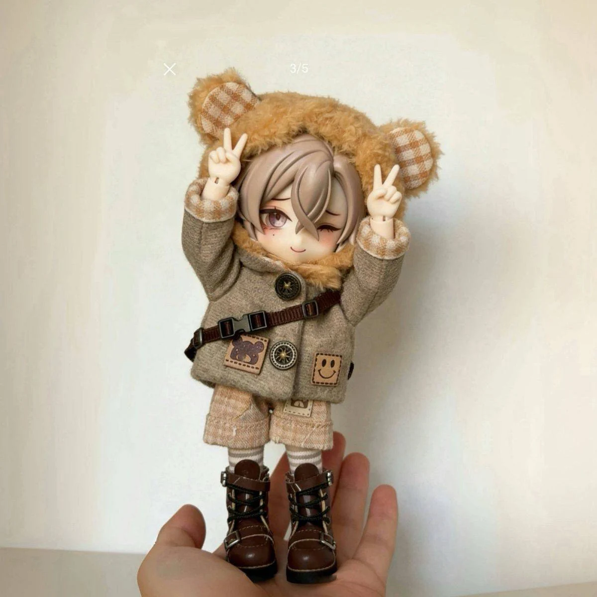 

Комплект одежды OB11: пальто + брюки + шапка + носки, милый костюм маленького медвежонка для кукол P9 YMY GSC OB11, аксессуары для кукол 1/12, A2553