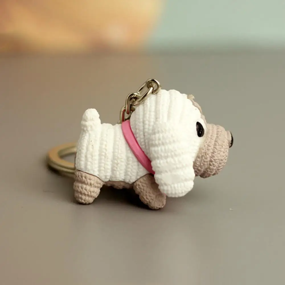 Eco-friendly  Fashion Dog Mascot Key Chain Adorable Bag Keychain Three-dimensional   Car Decor