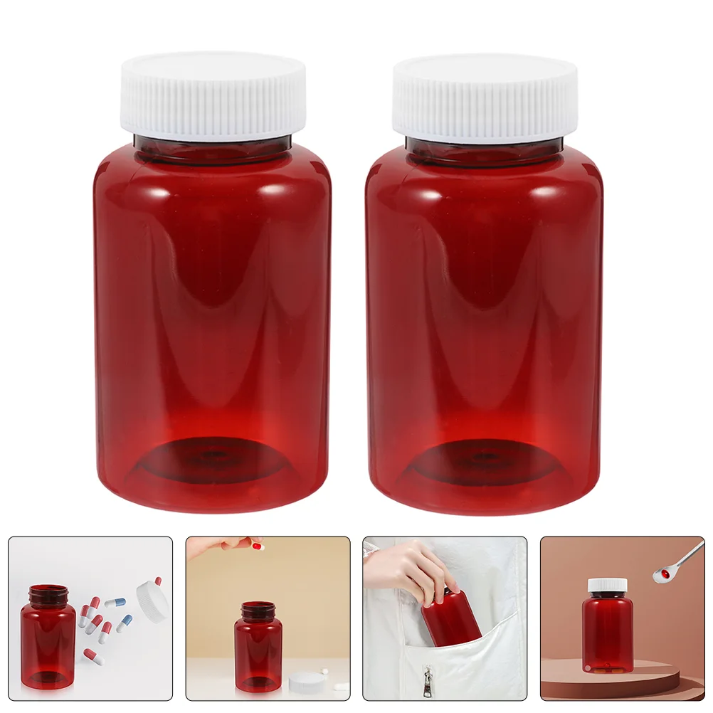 

16 Pcs Pill Storage Jar Plastic Empty Bottles with Caps Cover Big Mouth Medicine Container Pills