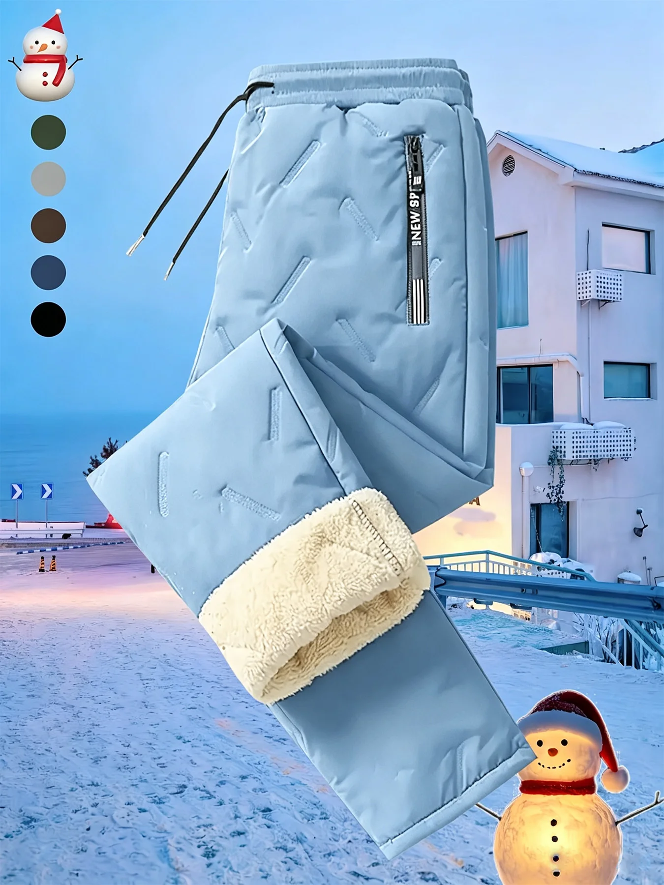 Freizeithosen für Herren, Winter, winddicht und warm, elastischer Bund für Herren, Sportkleidung für Damen, Y2k, warme und dicke Hosen für Herren – Detail 4