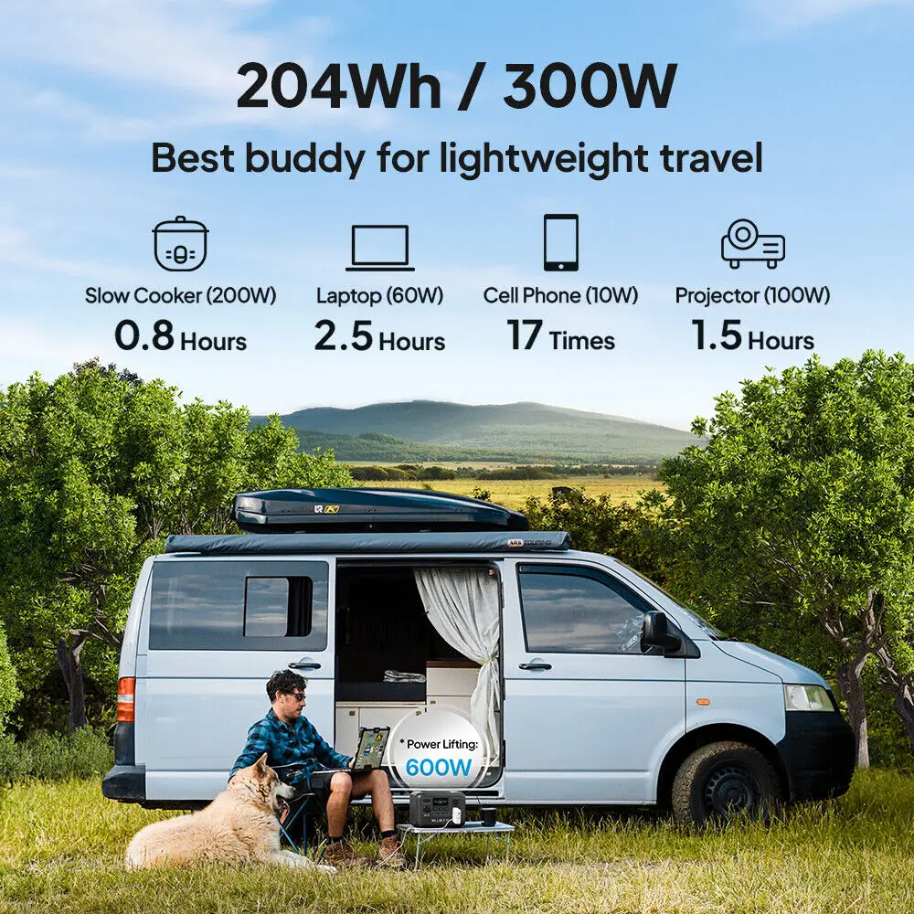 [US-stekker] BLUETTI AC2A 300W 204Wh draagbare krachtcentrale LiFePO4 batterijback-up zonnegenerator 3.000+ cyclusapp Camping RV Life