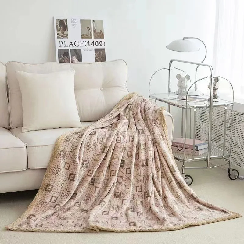 High-end Elegant Double-sided Blanket Home Bedding Warm Cover TV Plaid Kids Comforter Newborn Wraps Brand Quilt