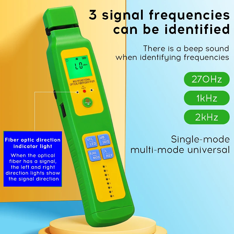 COMPTYCO AUA-C507 Five in one Optical Fiber Identifier +10MW VFL + LED light and RJ45 Network testing Optical Power Meter