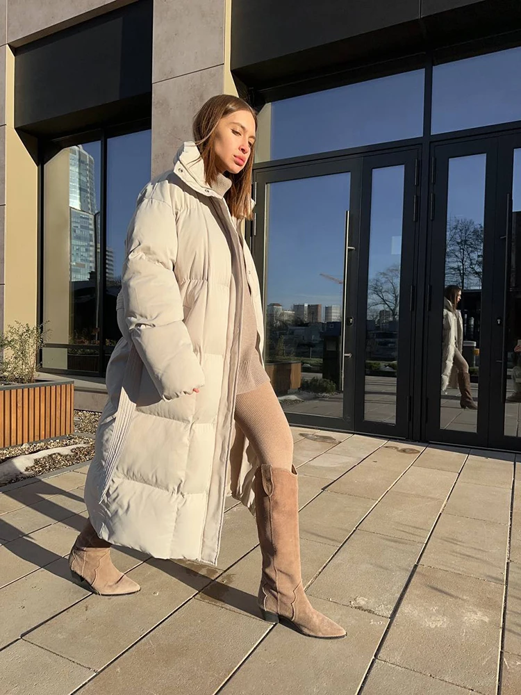 الشتاء طويلة الدانتيل يصل مقنعين أسفل سترة الإناث الدافئة سميكة باركر أبلى النساء الأبيض بطة أسفل الدافئة الركبة طول سترات قطنية