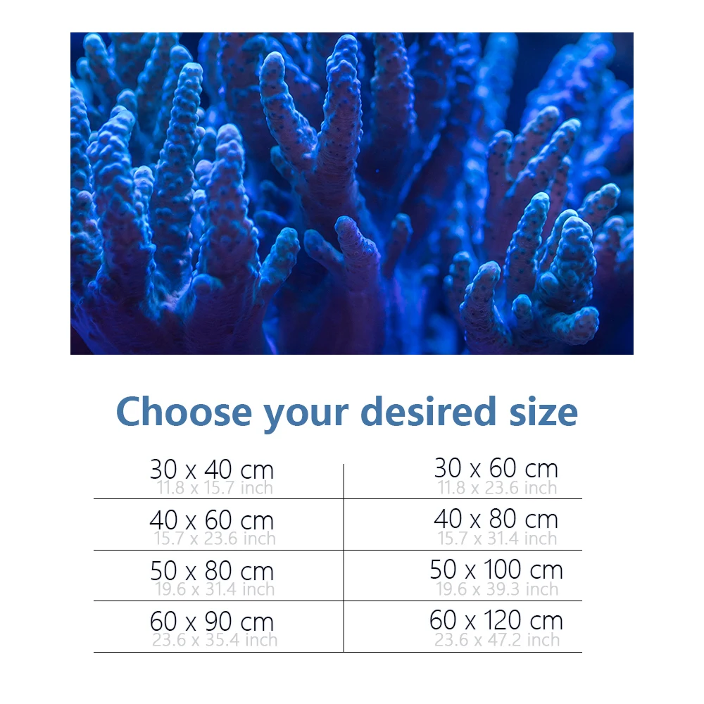 Aquarium Background 3D Blue Coral Decorates Ocean  HD Printing Wallpaper Fish Tank Reptile Habitat Decorations PVC