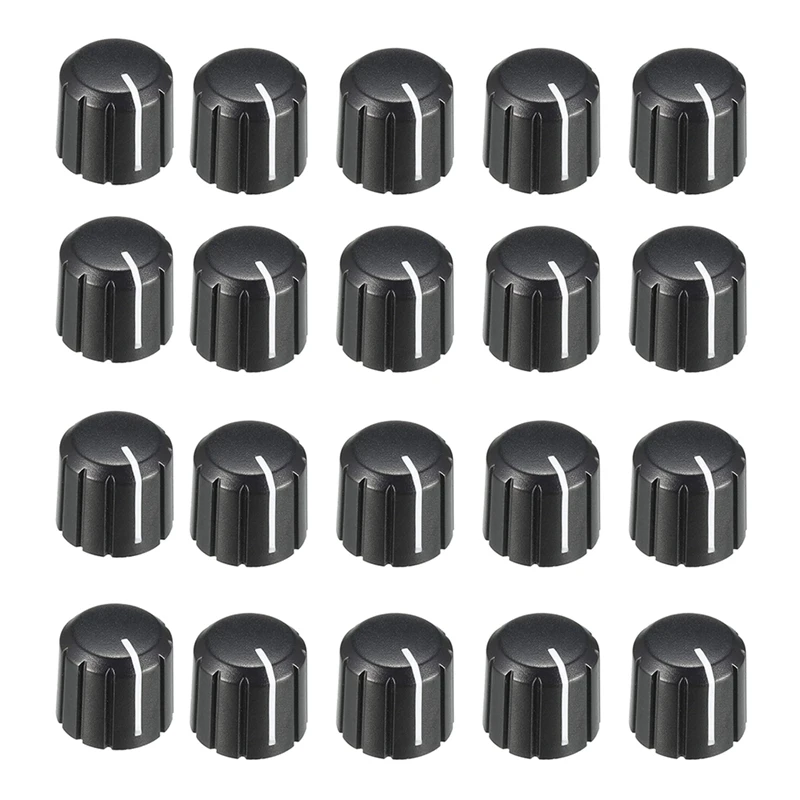 20Pcs 15X13.5Mm Plastic Potentiometer Rotary Knob For 6Mm Diameter D Type Shaft Guitar Volume Knob.