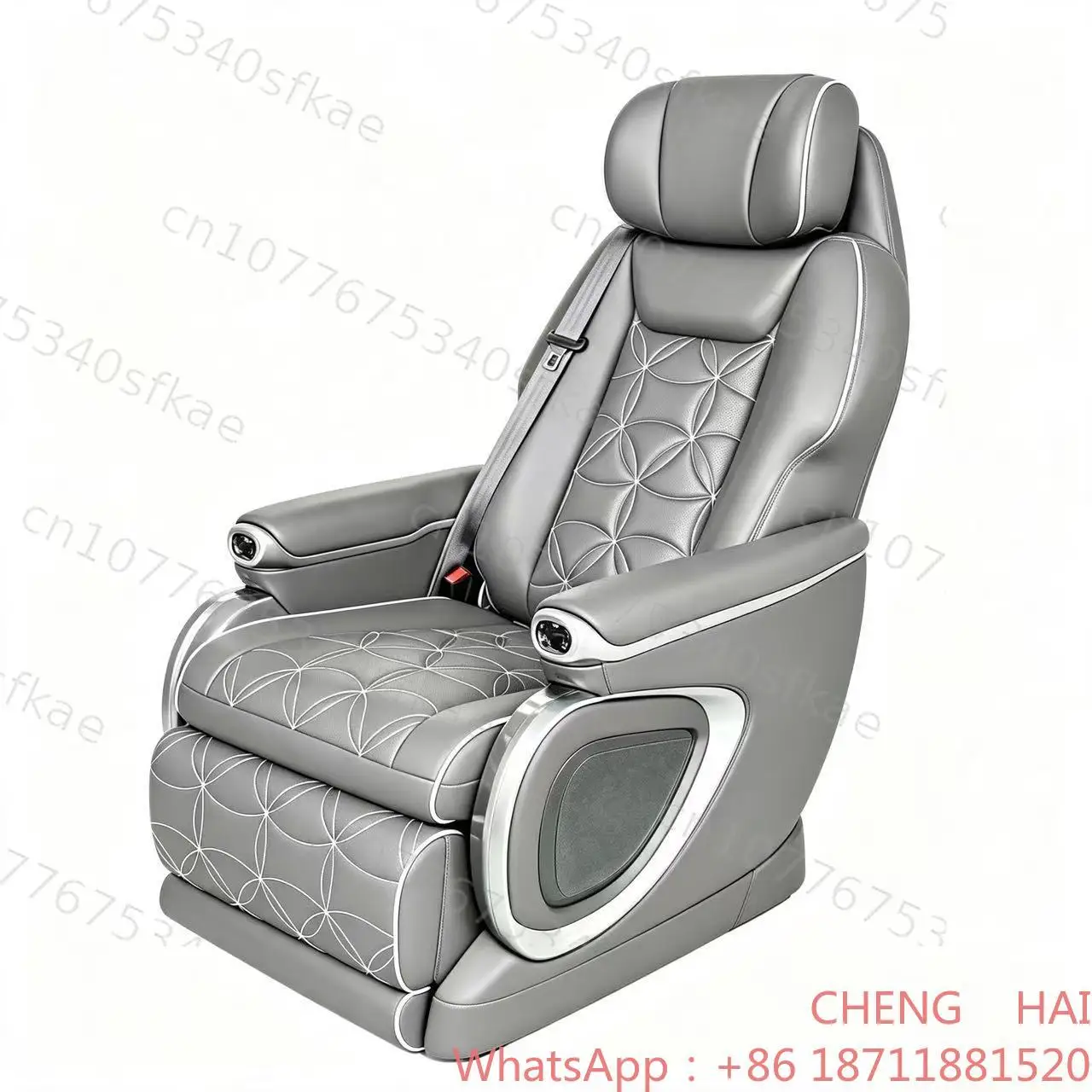 Customized CHENG HAI Nappa Leather Aviation Captain Seat Gray With Electric Legrest For MPV Interior Modification