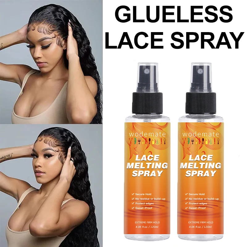 120ml Spray Melting for Lace Wig Glue Quick Drying Spray Long Lasting Invisible Lace Natural Melting Mousse Spray Lace Wig Glue