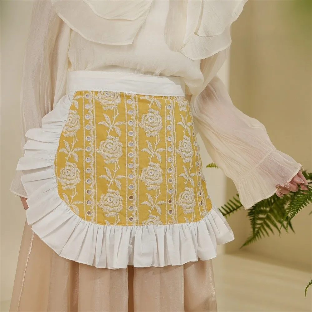 

Portable Adjustable Waist Apron Exquisite Elegant Bistro Apron Comfortable Soft Server Apron Kitchen