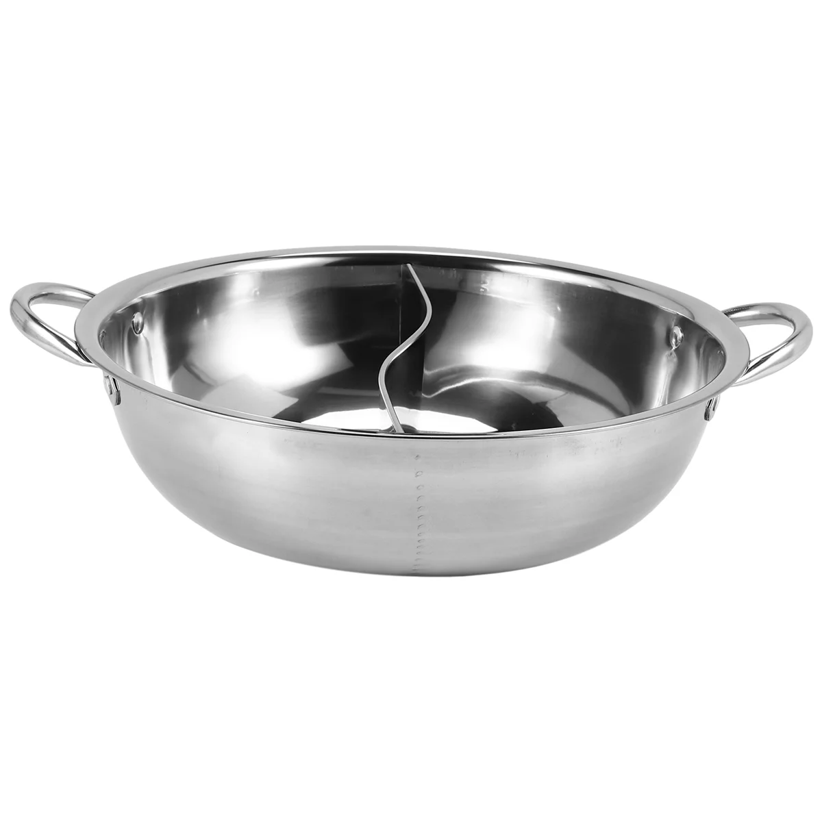 Olla caliente dividida doble de acero inoxidable, utensilios de cocina de 28cm, Compatible con sopa