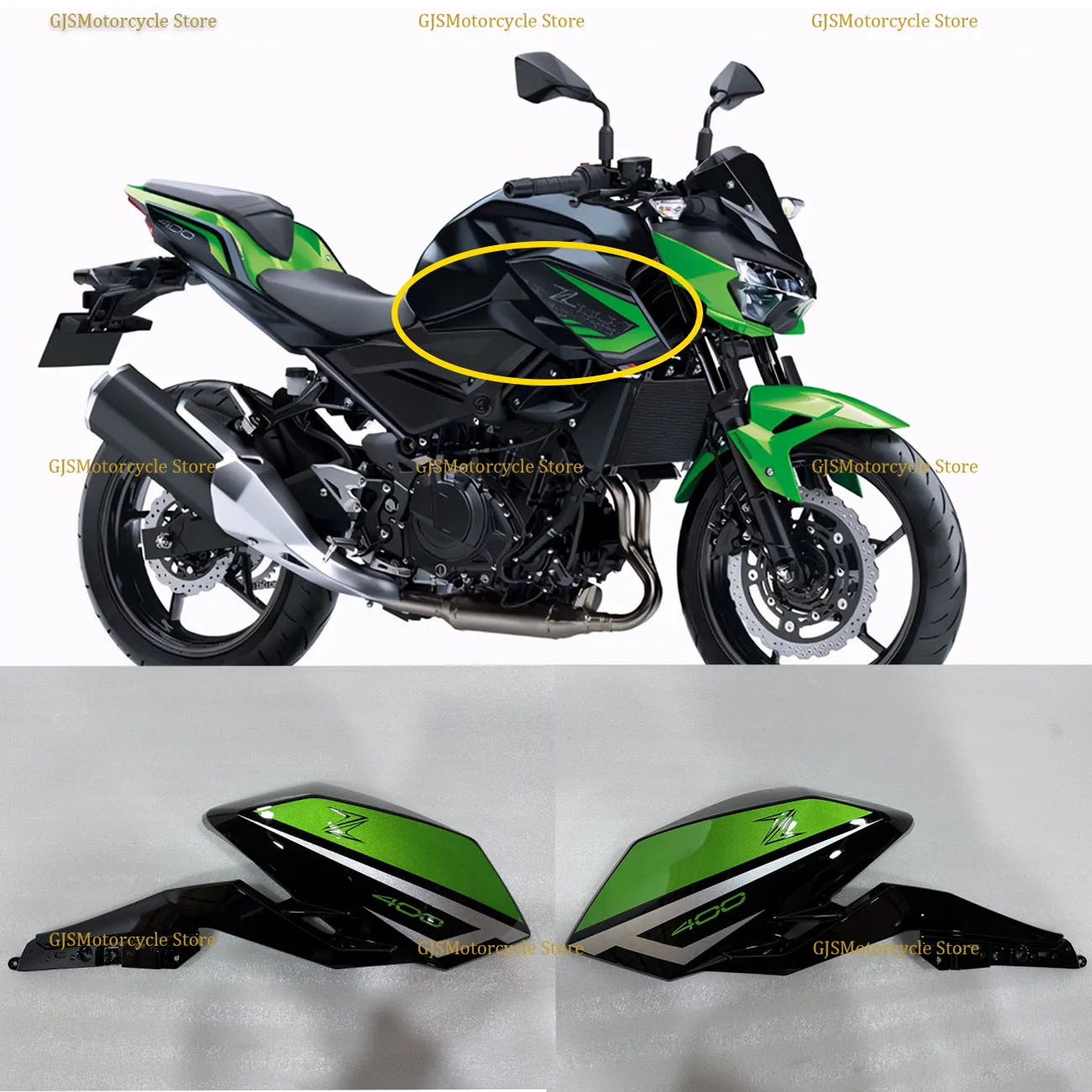 

Передняя верхняя крышка боковой панели, защитная крышка, обтекатель боковой панели газового топливного бака для Z400 Z 400 2018 2019 2020 2021 2022