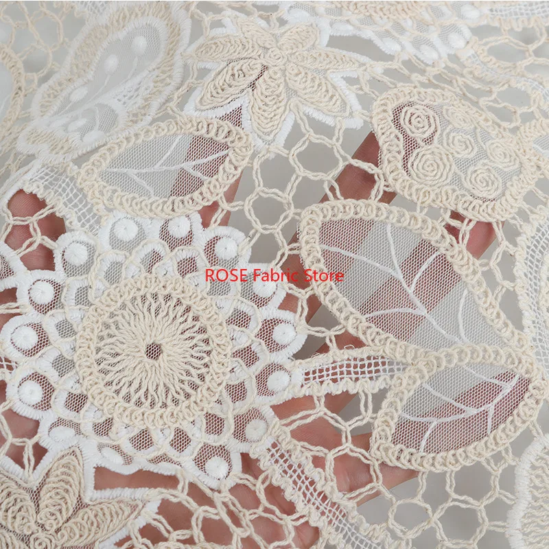 

1-метровая водорастворимая вышитая кружевная сетчатая ткань для шитья платьев, одежды, дизайнерская ткань ручной работы «сделай сам»