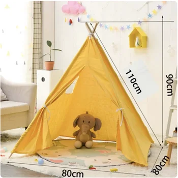 Folding Indian Children&#x27;s Tent Wigwam Easy to Install Kids Camping Tent Indoor Play House Baby Infant Birthday Gift 1.1M аоаоакfolding