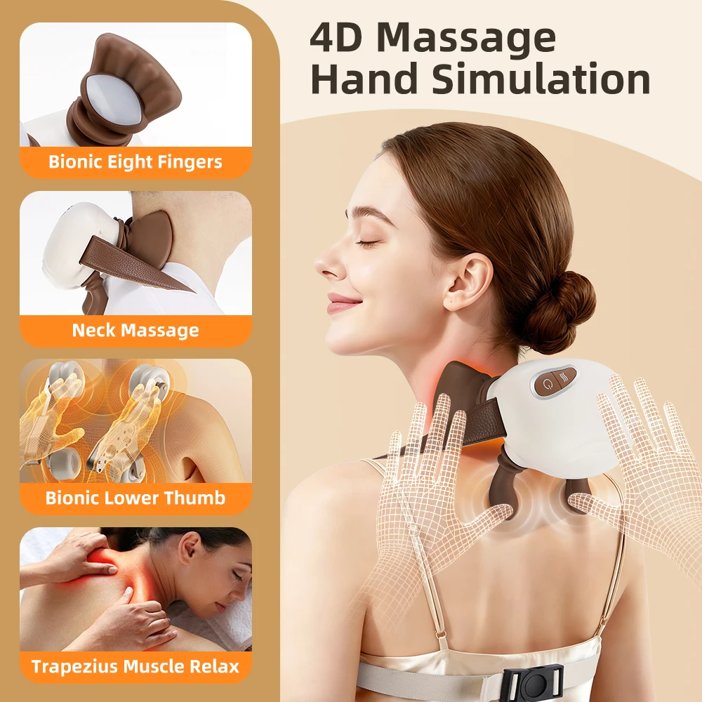 

Electric Neck And Shoulder Muscle Massager Wireless Shoulder And Back Kneading Massage Shawl Neck masajeador Relax Pain Relief