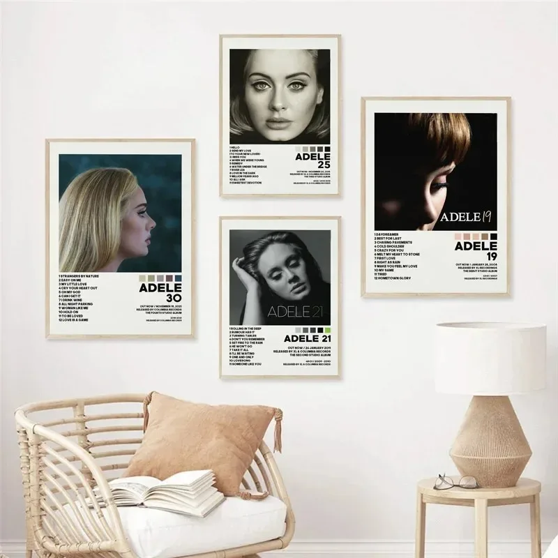 New Adele 30 Tracklist Pop Music Singer Star Album Cover Poster Prints Canvas Painting Wall Art Picture Living Room Home Decor