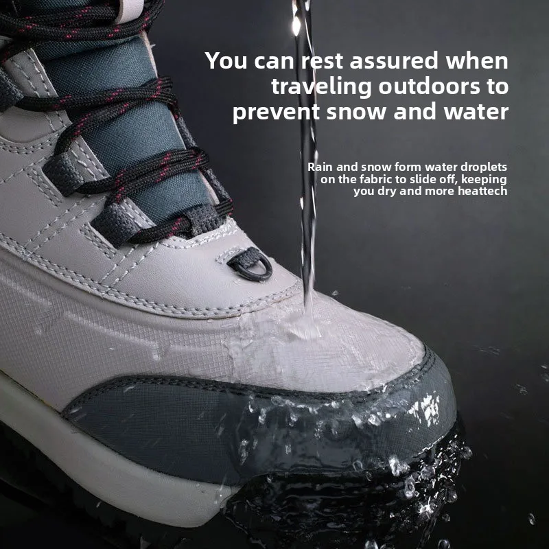 -40℃ Mens Winter Boots Outdoor Waterproof Snow Boots Plush Warm Cotton Shoes Fashion Casual High Top Boot Men Hiking Ankle Boots image 4