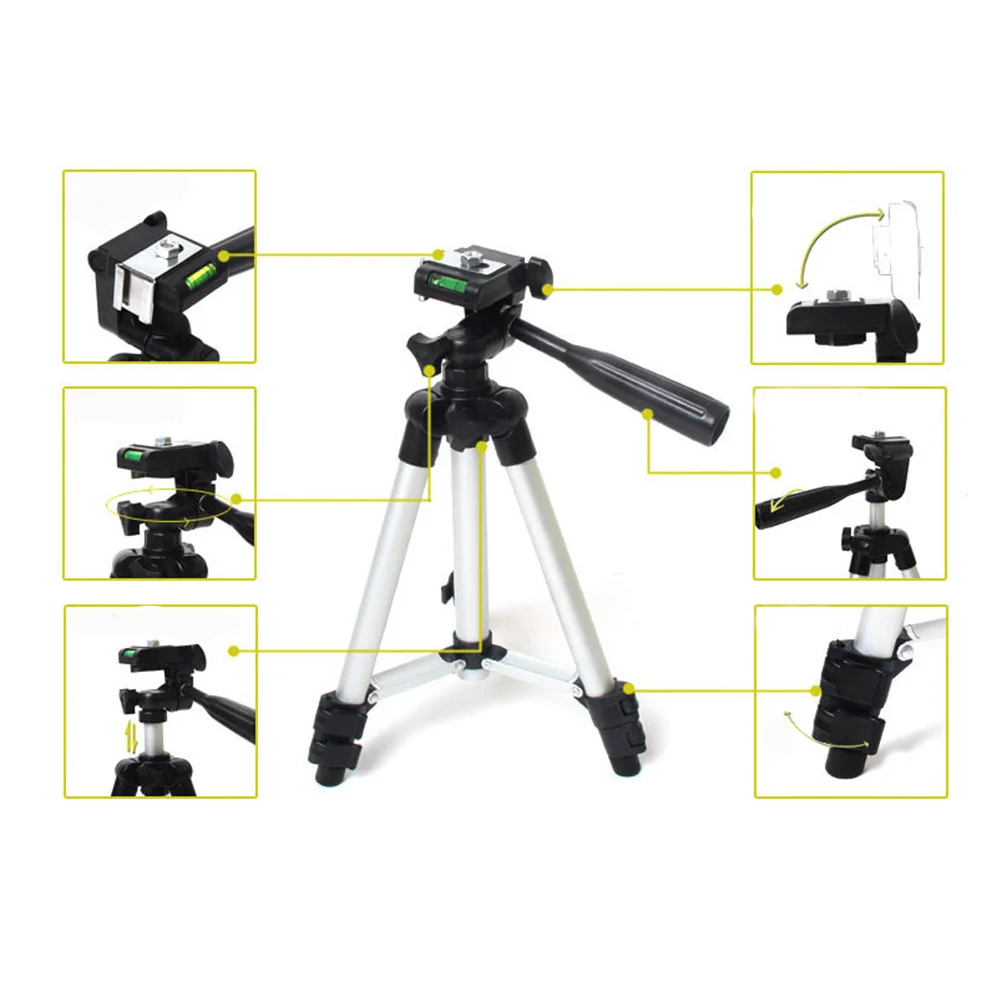 

Angoily Portable Phone Tripod Stand Adjustable with Telescopic 3-Section Legs Detachable for Mobile Camera
