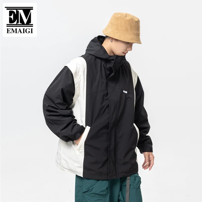 

Autumn New Functional Loose Hooded Coat Men's Japanese Streetwear Cityboy Fashion Outdoor Jacket Spring Coat for Men