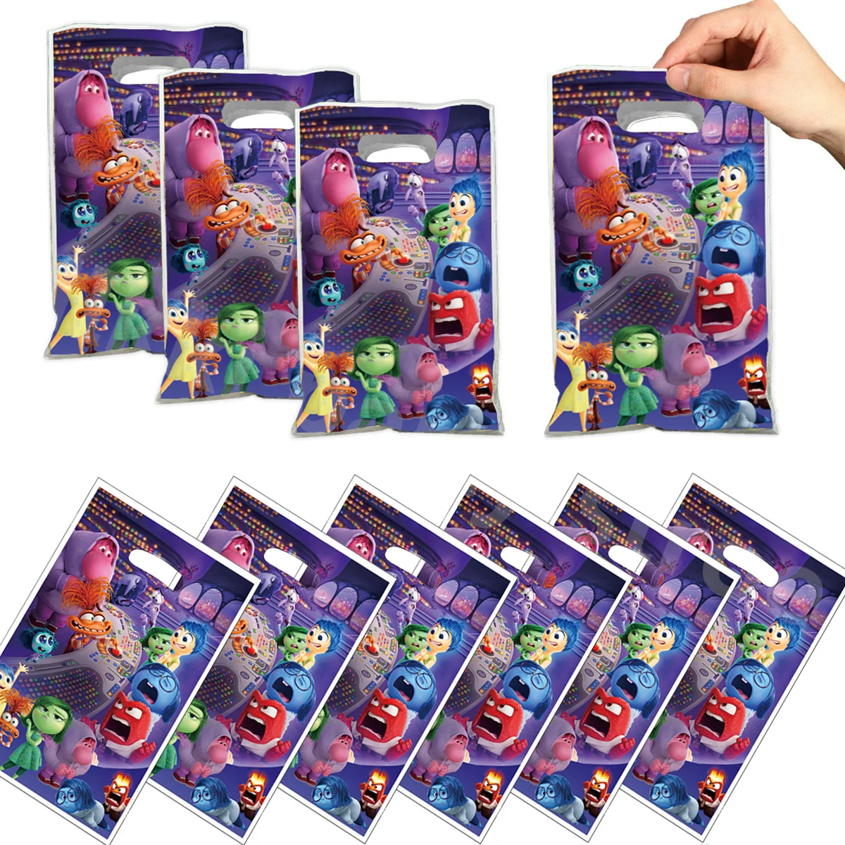 Disney Inside Out 2 Gift Bags Birthday Party Decoration Goody Biscuit Package Candy Bag Baby Shower Kids Gift for Party Supplies