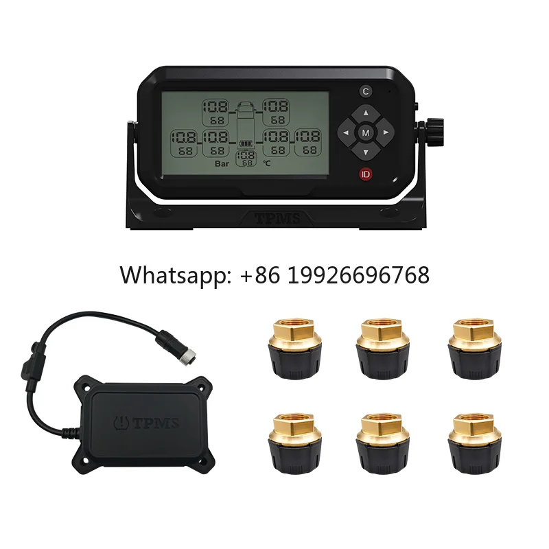 

RS232 24V Truck Alarm System 6 Wheels Universal Digital TPMS CE Certified Tire Pressure Monitoring System IP67 Waterproof