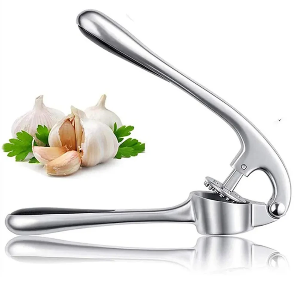 

Kitchen Premium Garlic Press Rocker Crusher, Dishwasher Safe Professional Garlic Mincer Grinder Tool - Easy-Squeeze, Easy-Clean