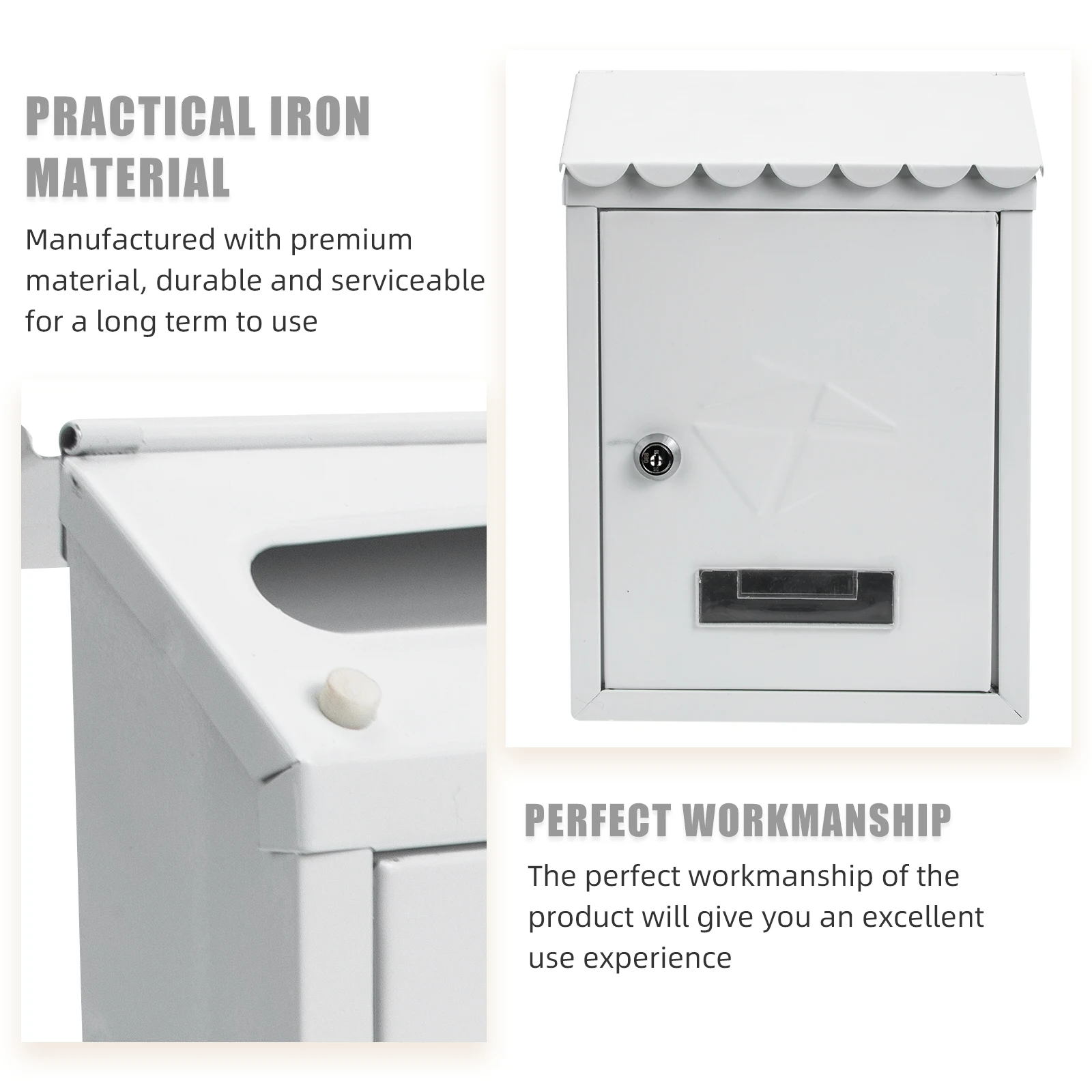 

Premium Wall-Mounted Locking Mailbox Vintage Iron Letter For Outdoor Rustic Style Newspaper Box Lockable Post Box
