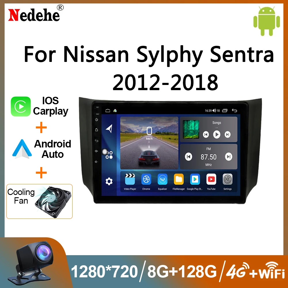 2din autoradio Stereo Android 12 Carplay per Nissan Sylphy B17 Sentra 12 2012-2018 lettore Video multimediale GPS NAVI unità principale 4G