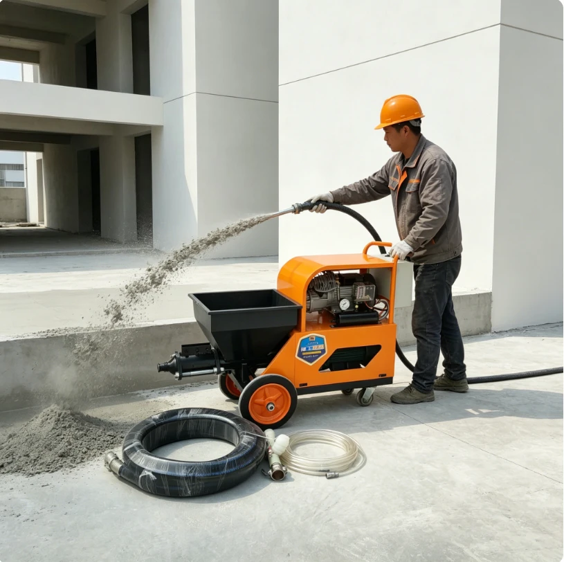 Mortar Spraying Machine Automatic Floor Plastering Machine For Apartment Radiant Floor Heating Screed Layer Tools