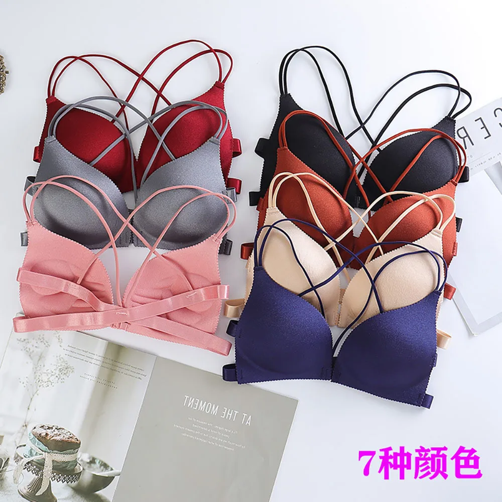 3D Sexy Lingerie Seamless Sport Bra U Type Backless Strapless Top Bra Push Up Bralette Brassiere Women Underwear yj01