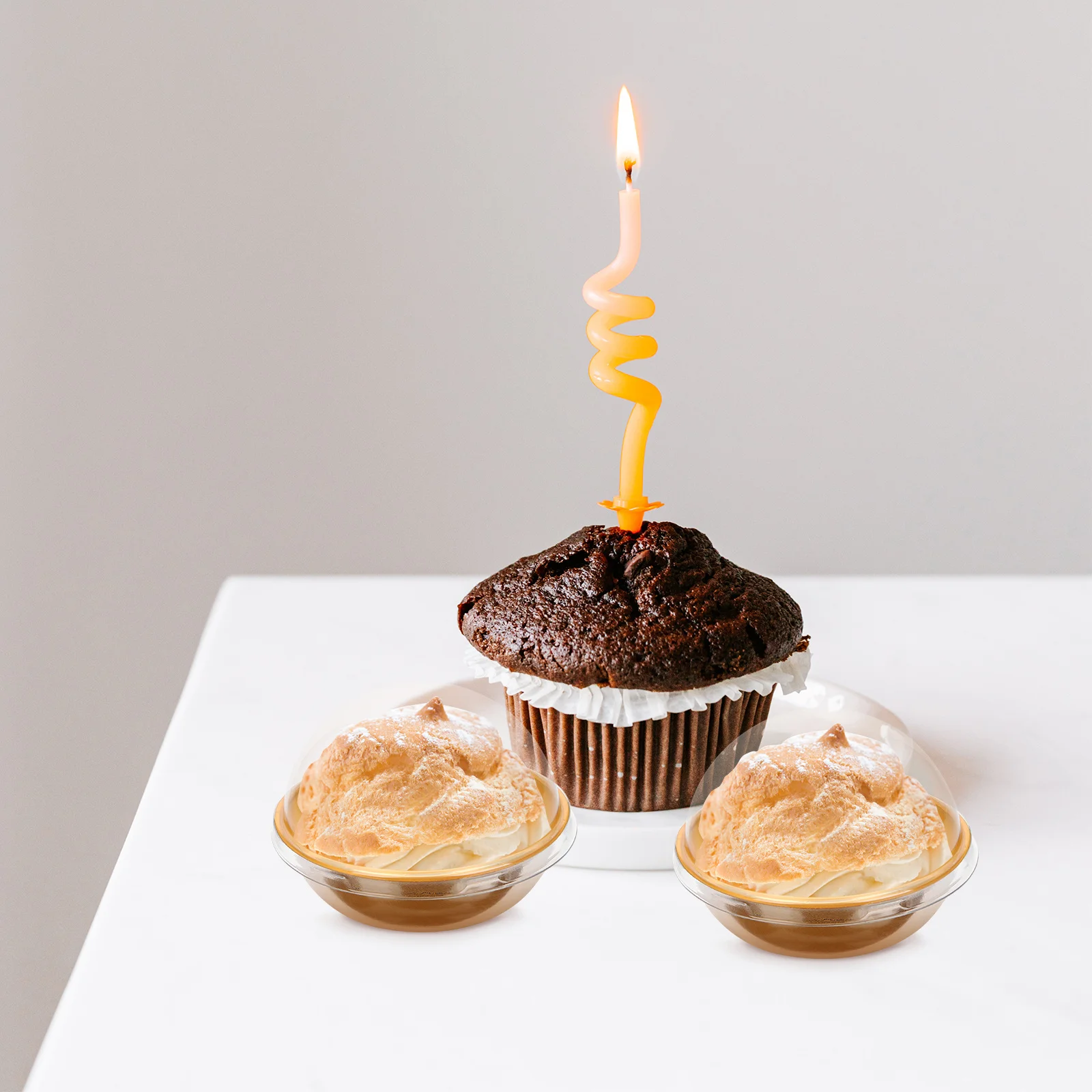 

50pcs Mini Cake Clear Round Cupcake Holders With Lids Small Transparent Food Packaging Containers For Muffins Candies Cookies