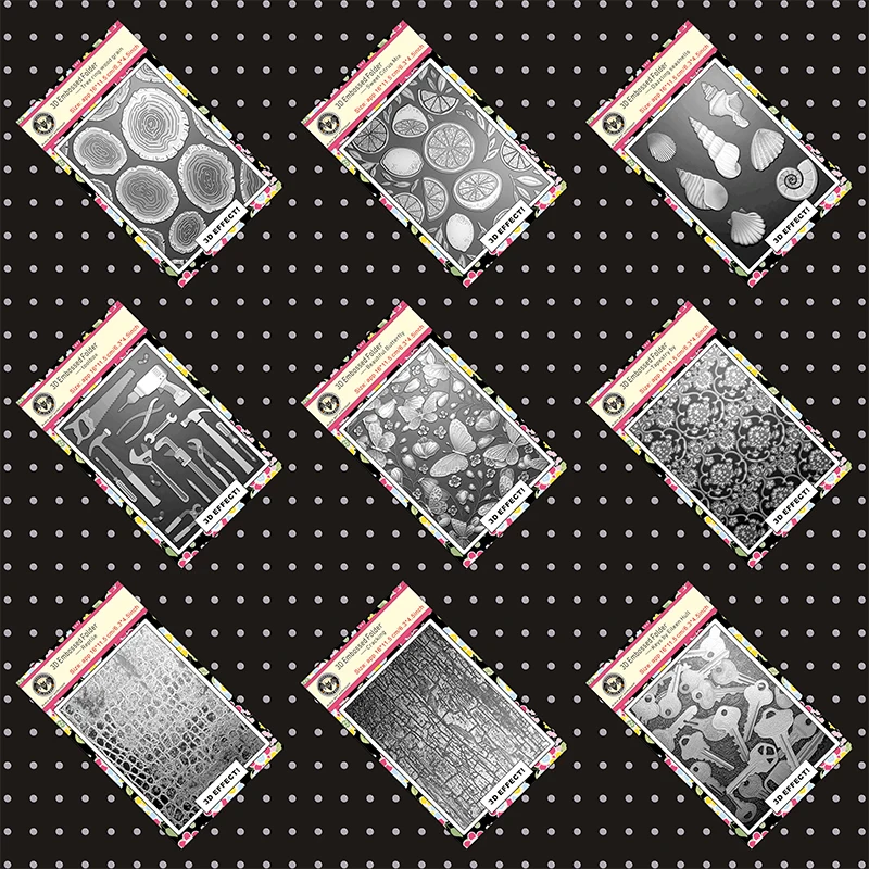 Newly Arrived 3d Multi-level Texture Fade In And Out Tree Rings, Sweet Citrus Shell Toolbox, And Other Relief Folders For Scrapb