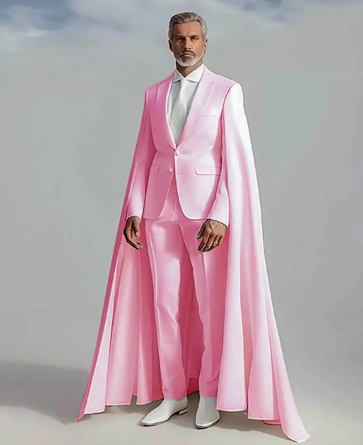 Trajes de boda de novio de moda con capa desmontable, esmoquin de ajuste delgado con solapa de pico para hombre para banquete, 2 piezas