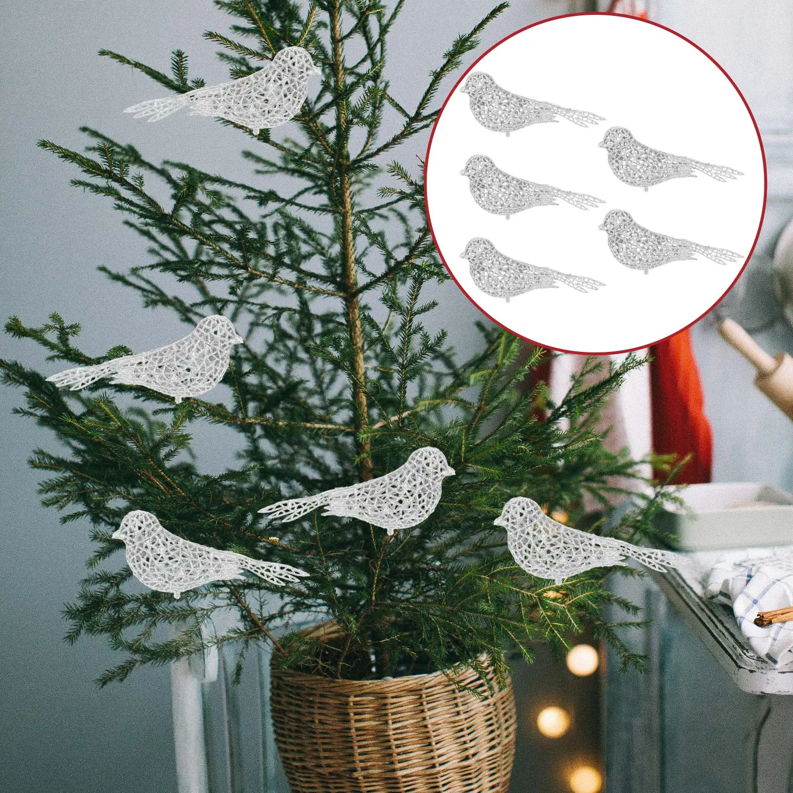 

5 Pcs Bird Decorations for Christmas Scene Birds Ornaments Tree Accessories Child
