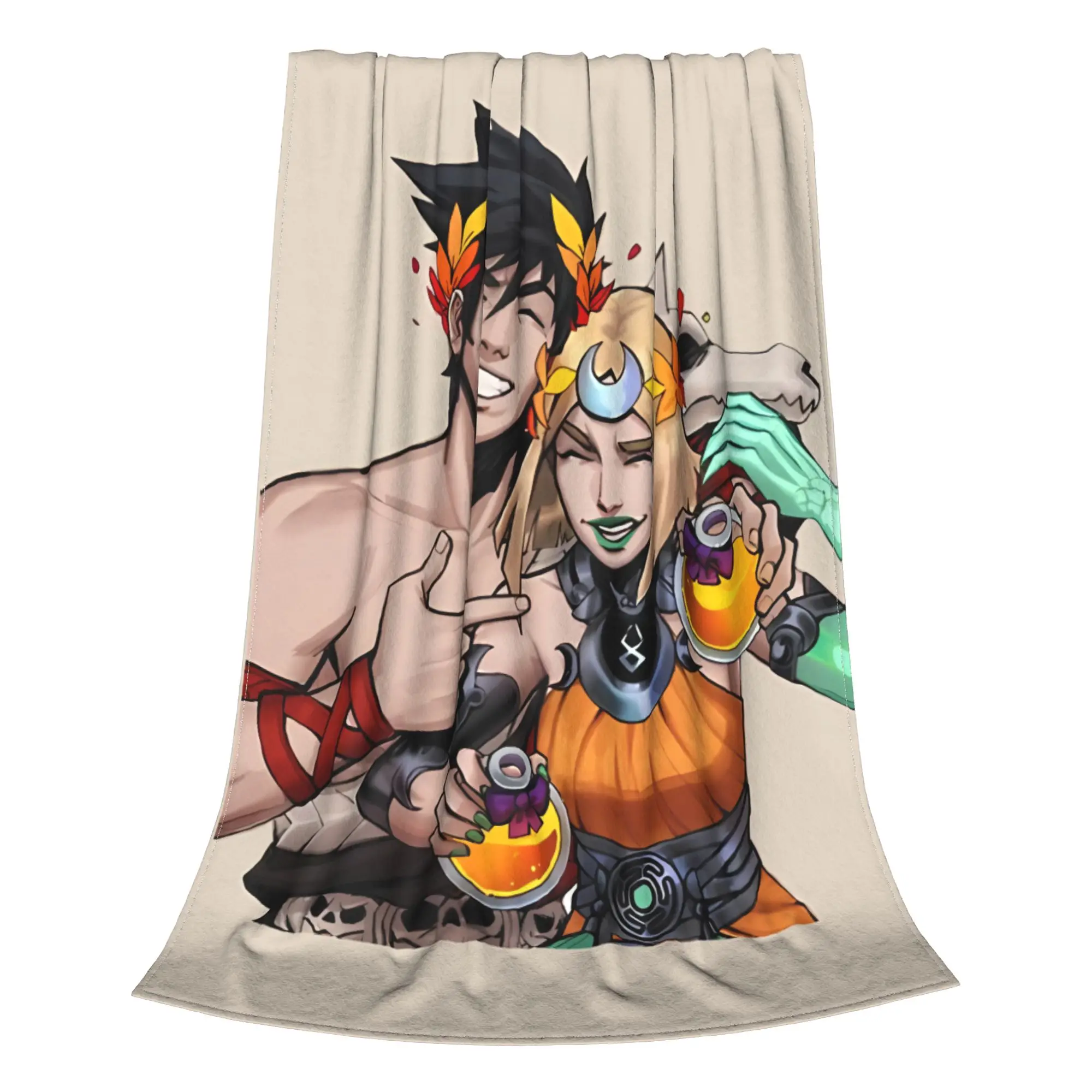 1PC Home Cutecore Myth Warrior Couple Hades Blanket Super Cosy Plush Home Living Room Sofa Halloween