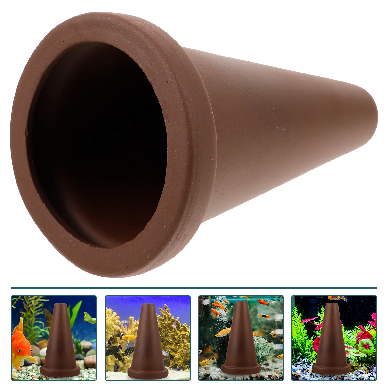 

Fish Incubator Aquarium Ceramic Spawning Cave Breeding Tank Barrel Tool Cone Coffee Supplies Habit Bed