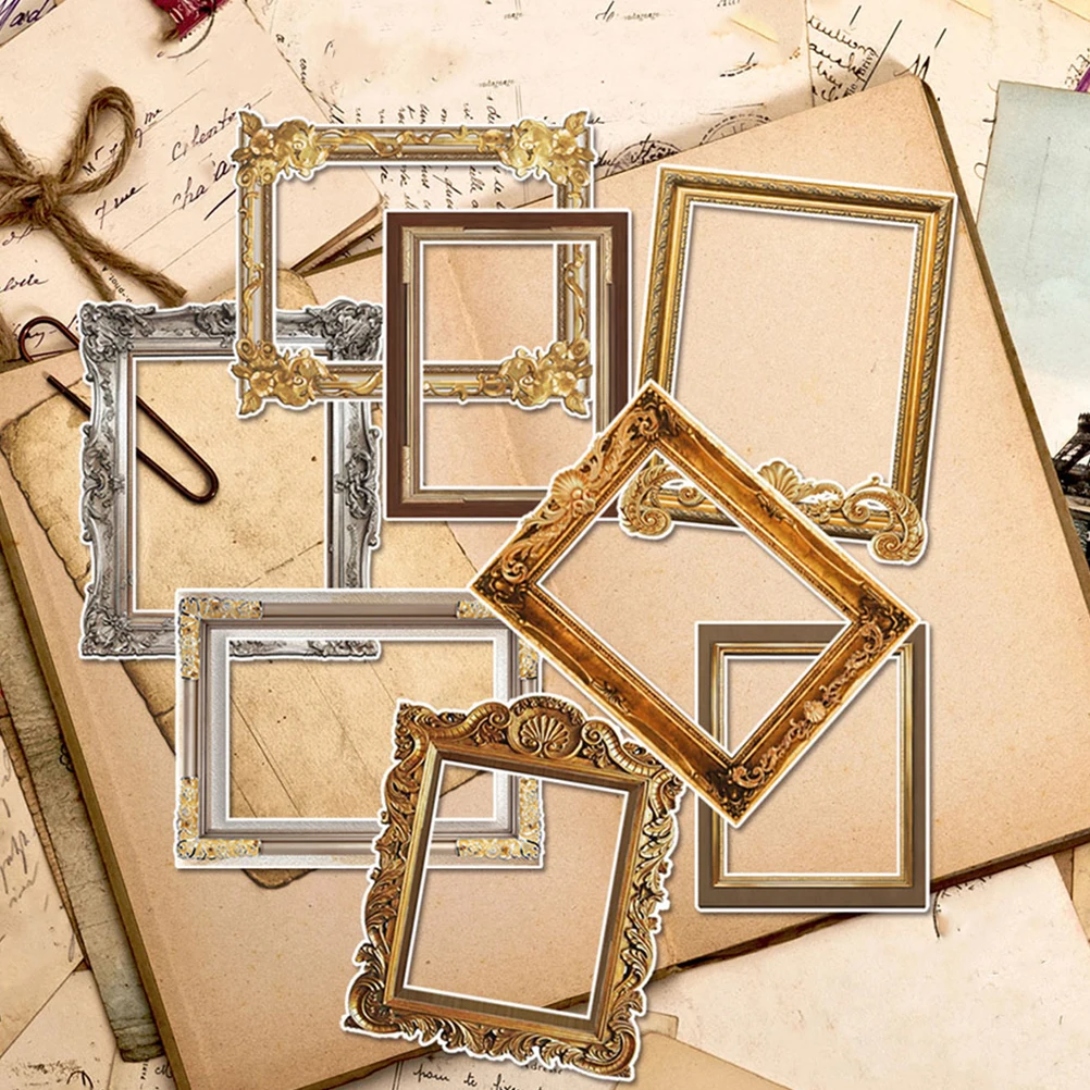 

3pcs Vintage Frame Stickers Waterproof Pvc Peel Stick Picture Frames For Wall Living Room Bedroom Decor Creative Wall Art