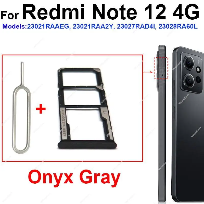 Sim Card Tray For Redmi Note 12 /12 Pro /12 Pro Plus/12 Turbo 4G 5G Micro SIM Card SD Card Reader Slot Holder Replacement Parts